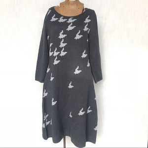 Nine West Long Sleeve Gray Sweater Dress